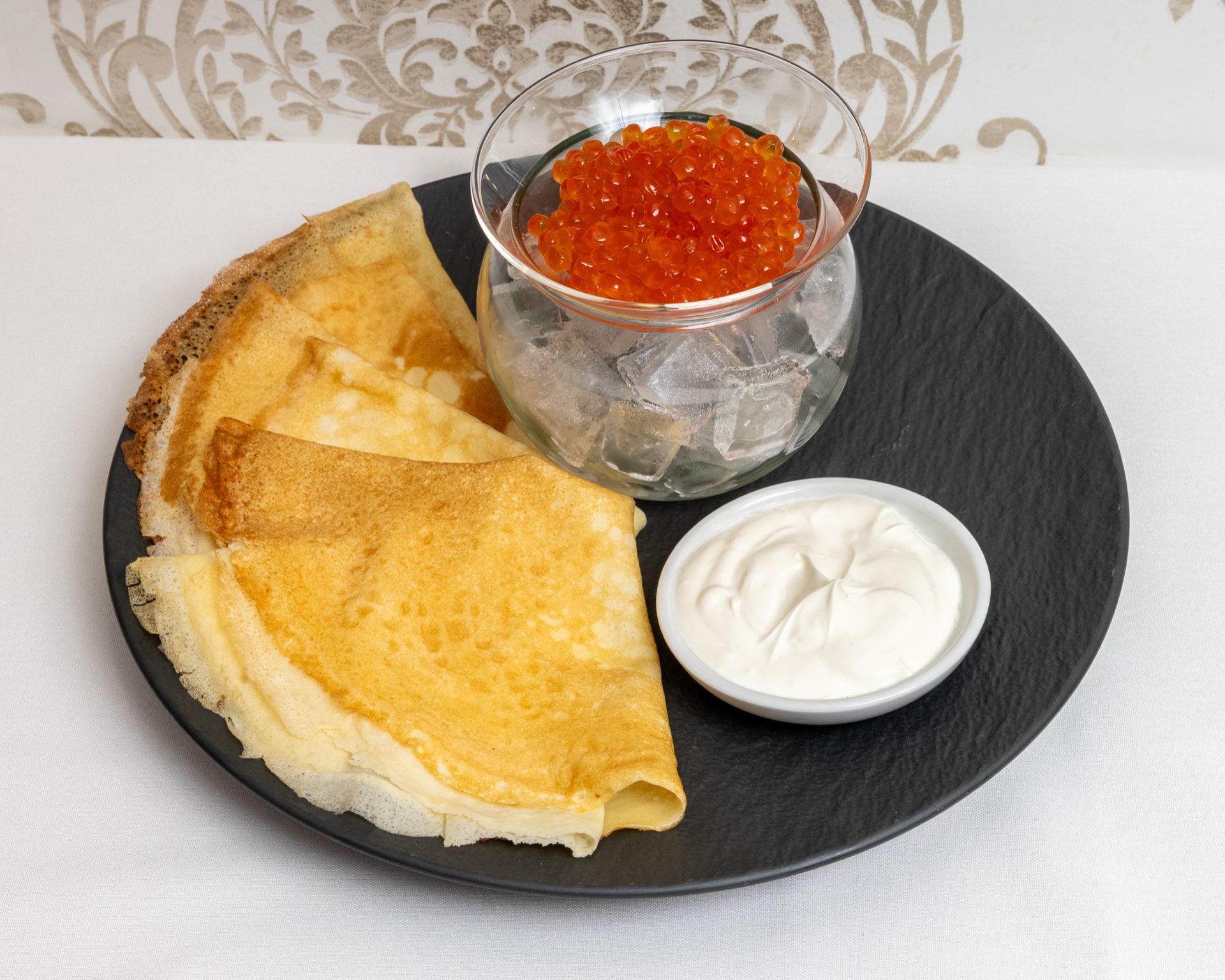 Blini with Red Caviar